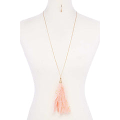 Metallic Stars Tulle Tassel Necklace