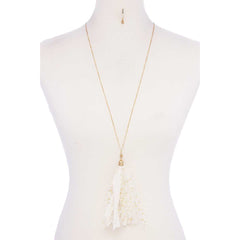 Metallic Stars Tulle Tassel Necklace