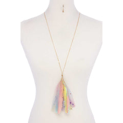Metallic Stars Tulle Tassel Necklace