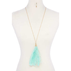 Metallic Stars Tulle Tassel Necklace