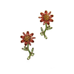 Modern Multi Rhinestone Flower Earring