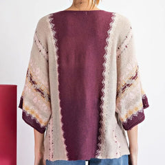 Multi-color Oversized Thread Women's Sweater