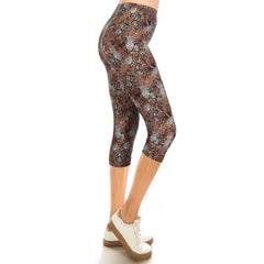 Multicolored High Waisted, Capri Leggings