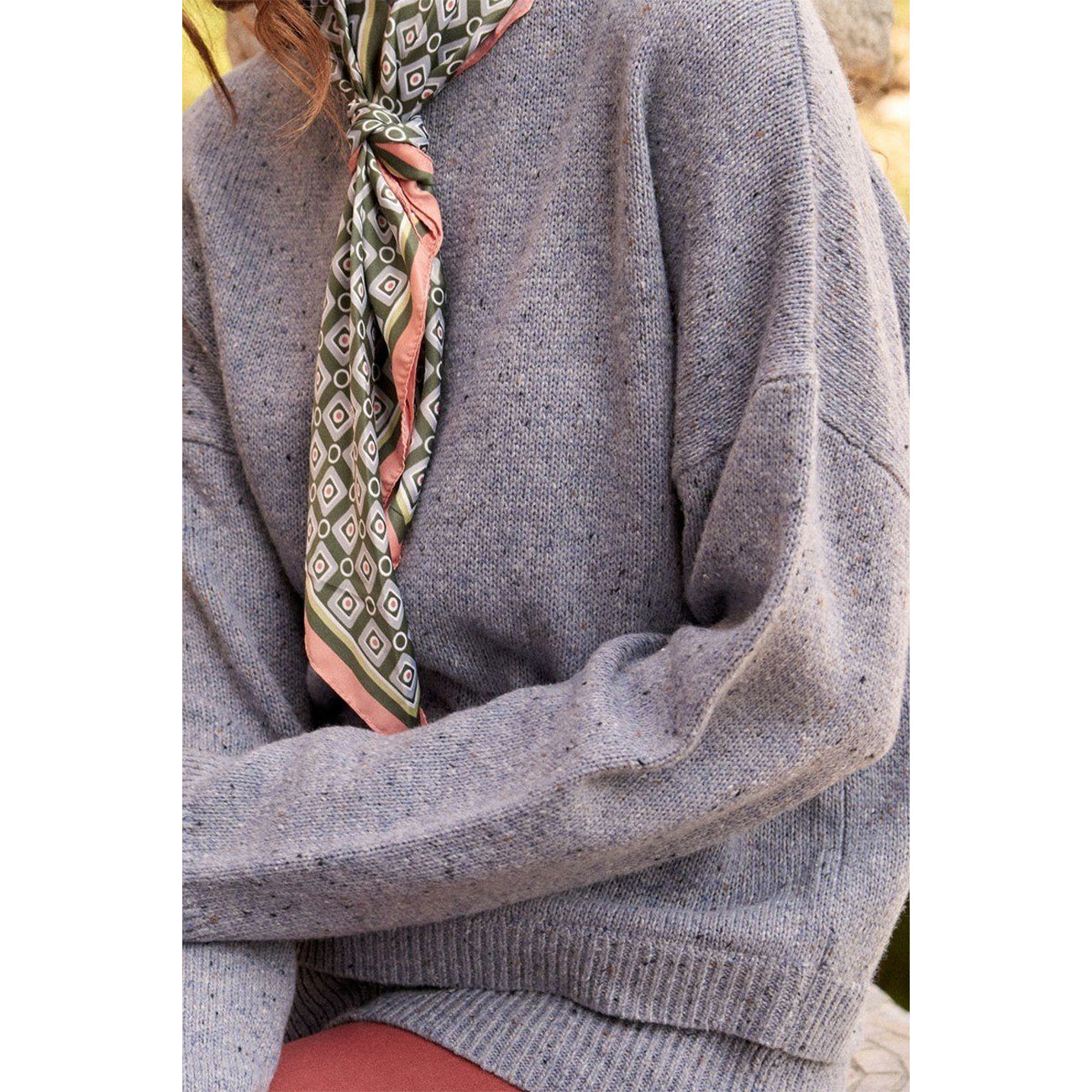 Multicolor Knit Sweater - White