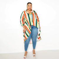 Multicolor Striped Hi Low Shirt