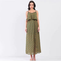 Multi Printed Criss-cross Back Women's Maxi Dress