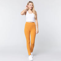 Mustard Waist Band Long Ponte Pants
