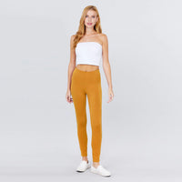 Mustard Waist Elastic Band Ponte Pants