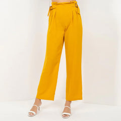 Mustard Waist Paperbag Wide Pants