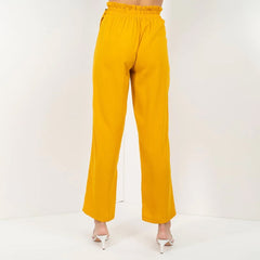 Mustard Waist Paperbag Wide Pants