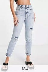 Mom Jean Tall Carrie Comfort in Light Blue