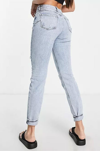 Mom Jean Tall Carrie Comfort in Light Blue