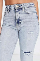 Mom Jean Tall Carrie Comfort in Light Blue