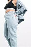 Mom Jeans Curve High Rise 'slouchy' Brightwash