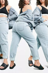 Mom Jeans Curve High Rise 'slouchy' Brightwash