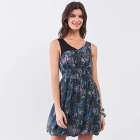 Navy Blue Sleeveless Casual Mini Dress