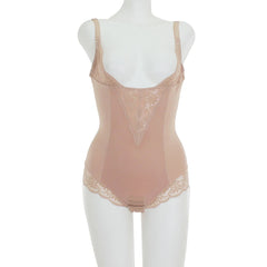 Nude Lace and Mesh Bodysuit Shapewear