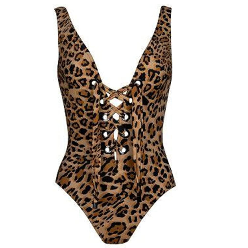 Leopard Print Cutout Lined One-Piece Swimsuit