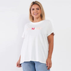 Off-white Admire Print Logo Detail Crew Neck Women's Top