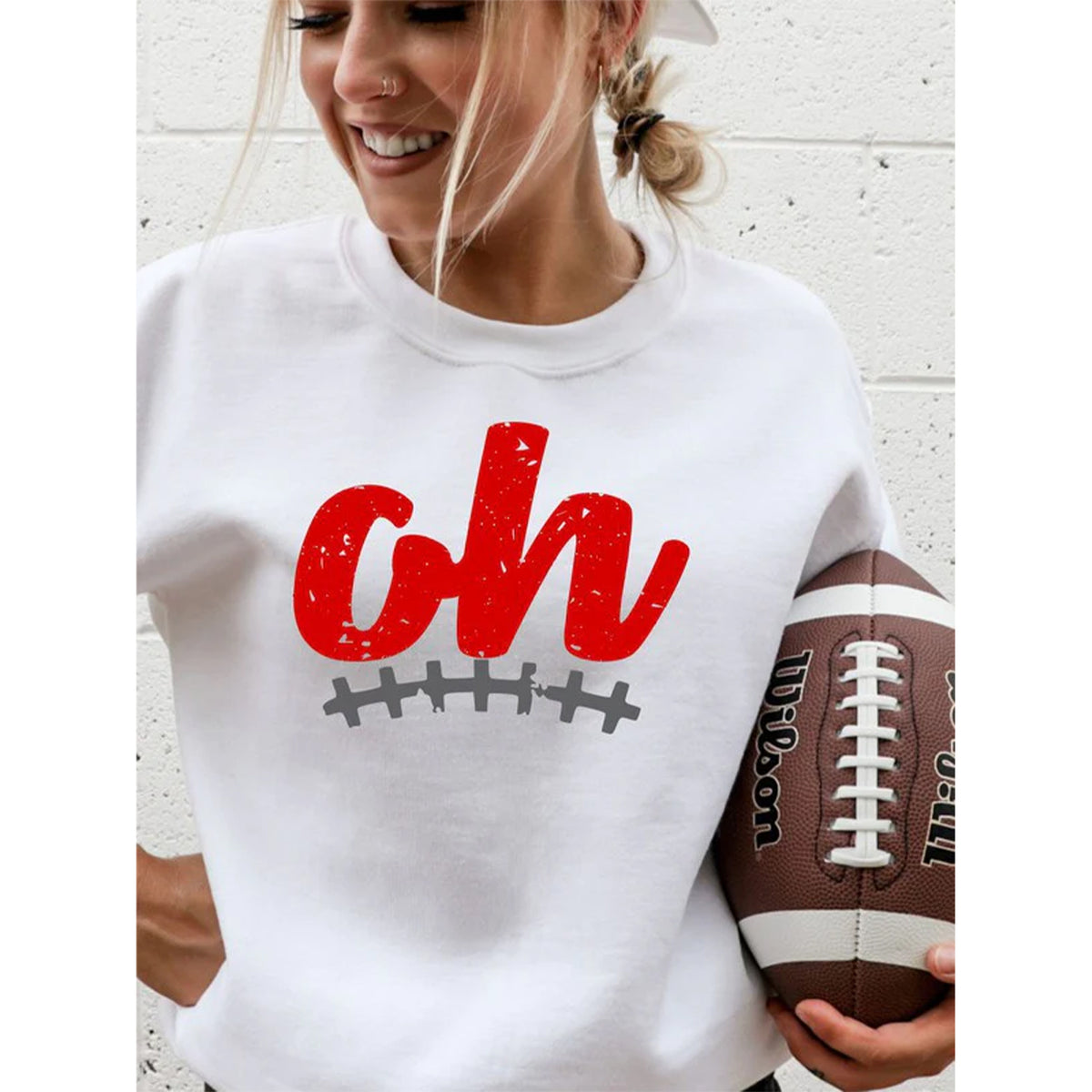 Ohio Football Stitch Gameday Crewneck Sweatshirt