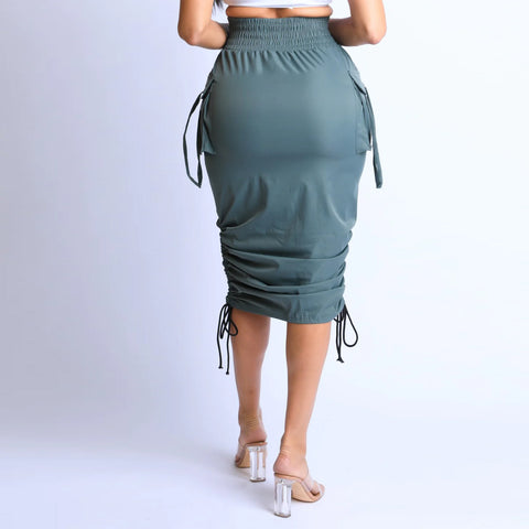 Olive Windbreaker Skirt