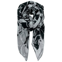 Pastel Solid Floral Print Scarf