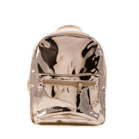 Patent Faux Leather Backpack in Brown