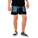 Peacock Iridescent Above the Knee Shorts - Blue