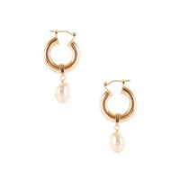 Pearl Dangle Huggie Women Earring