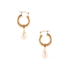 Pearl Dangle Huggie Women Earring