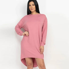 Pink Cozy High Low Dress