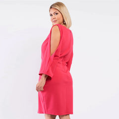 Plunging V-neck Plus Size Women's Mini Dress