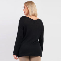 Plus "free As A Bird" Logo Knit Sweater - Black