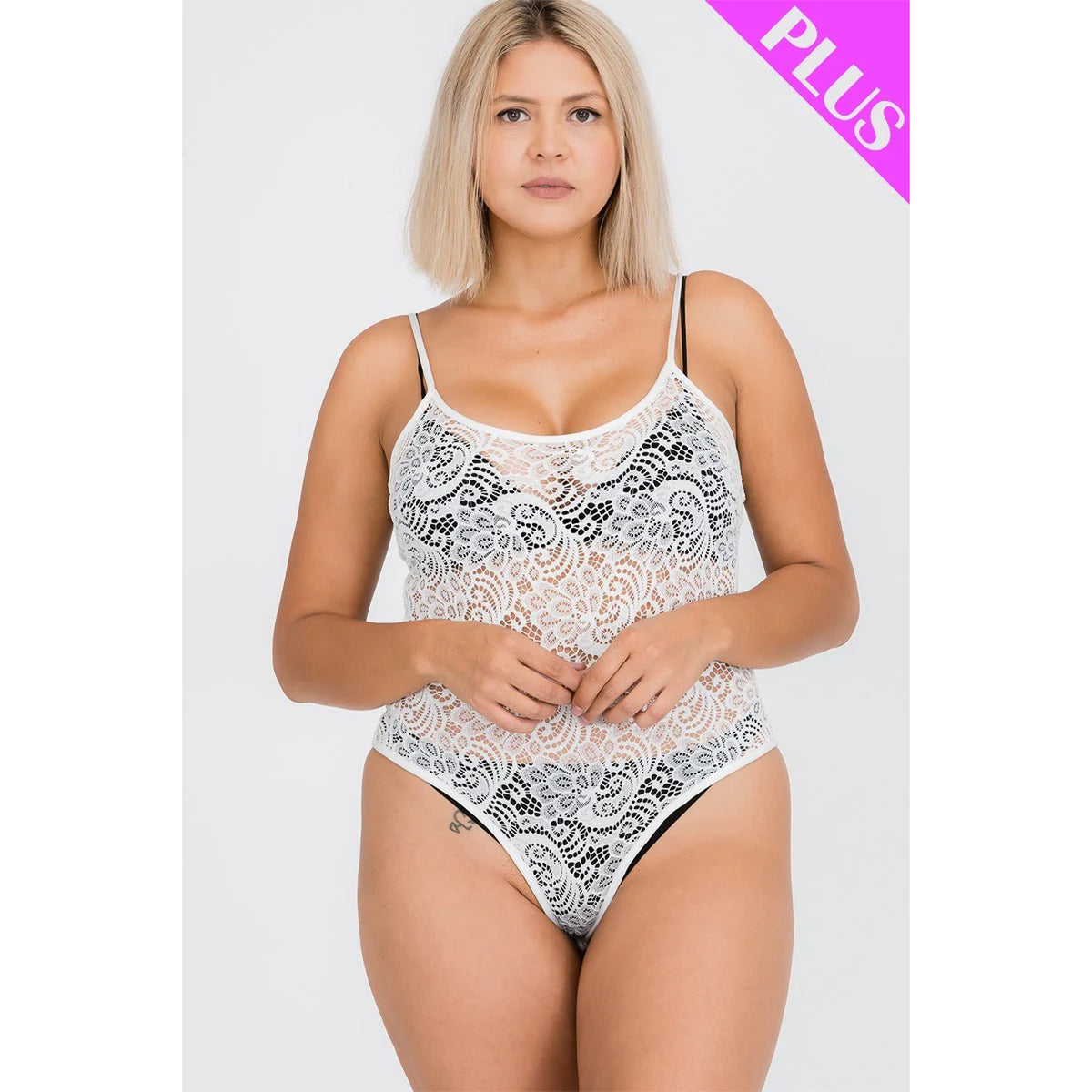 Plus Size Lace Cami Women's Bodysuit