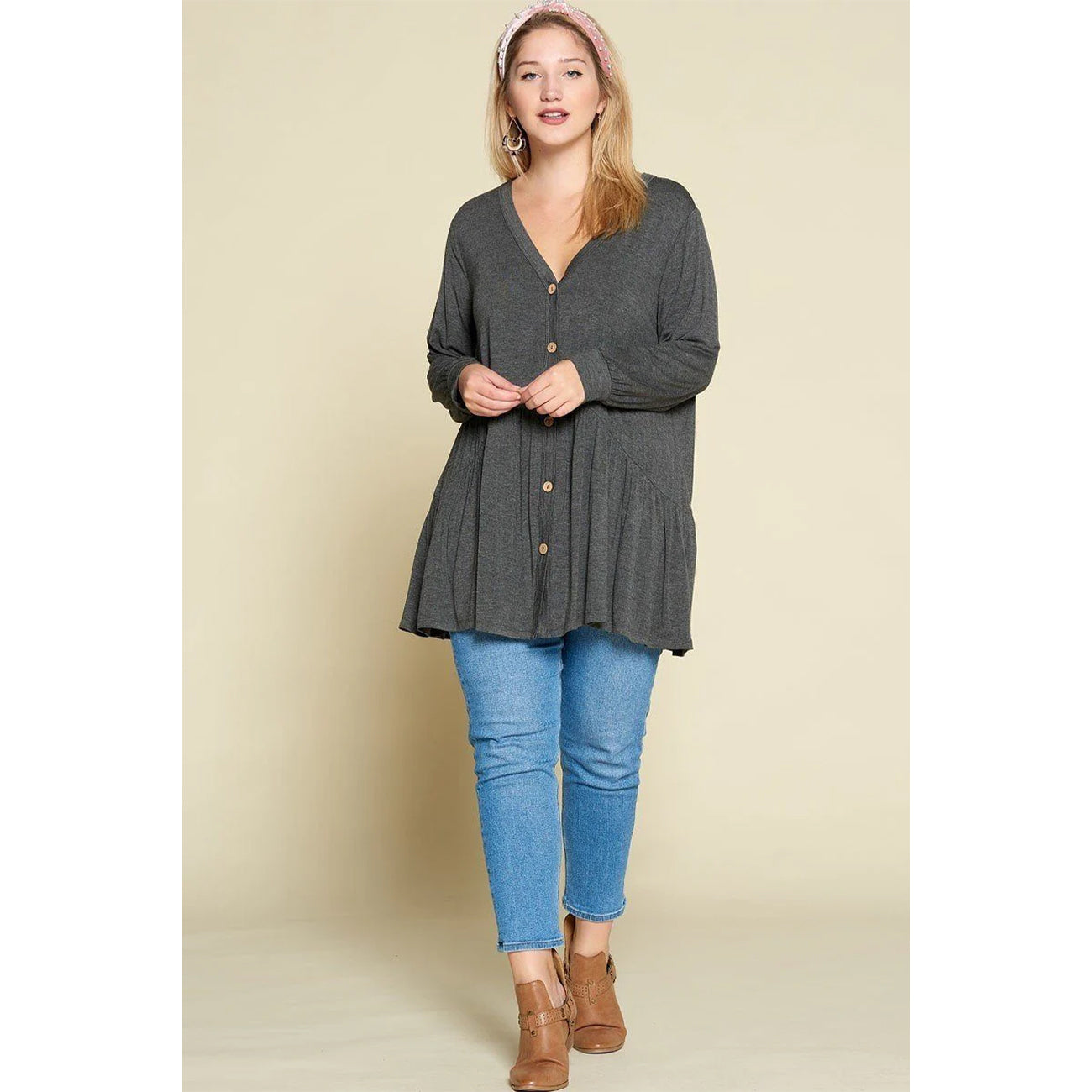 Plus Size Solid Heavy Rayon Modal Jersey