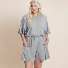 Plus Size Solid Rayon Modal Mini Romper