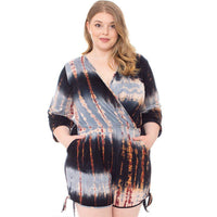 Plus Size Tie Dye Wrap Romper