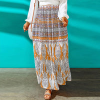 Printed A-Line Maxi Skirt