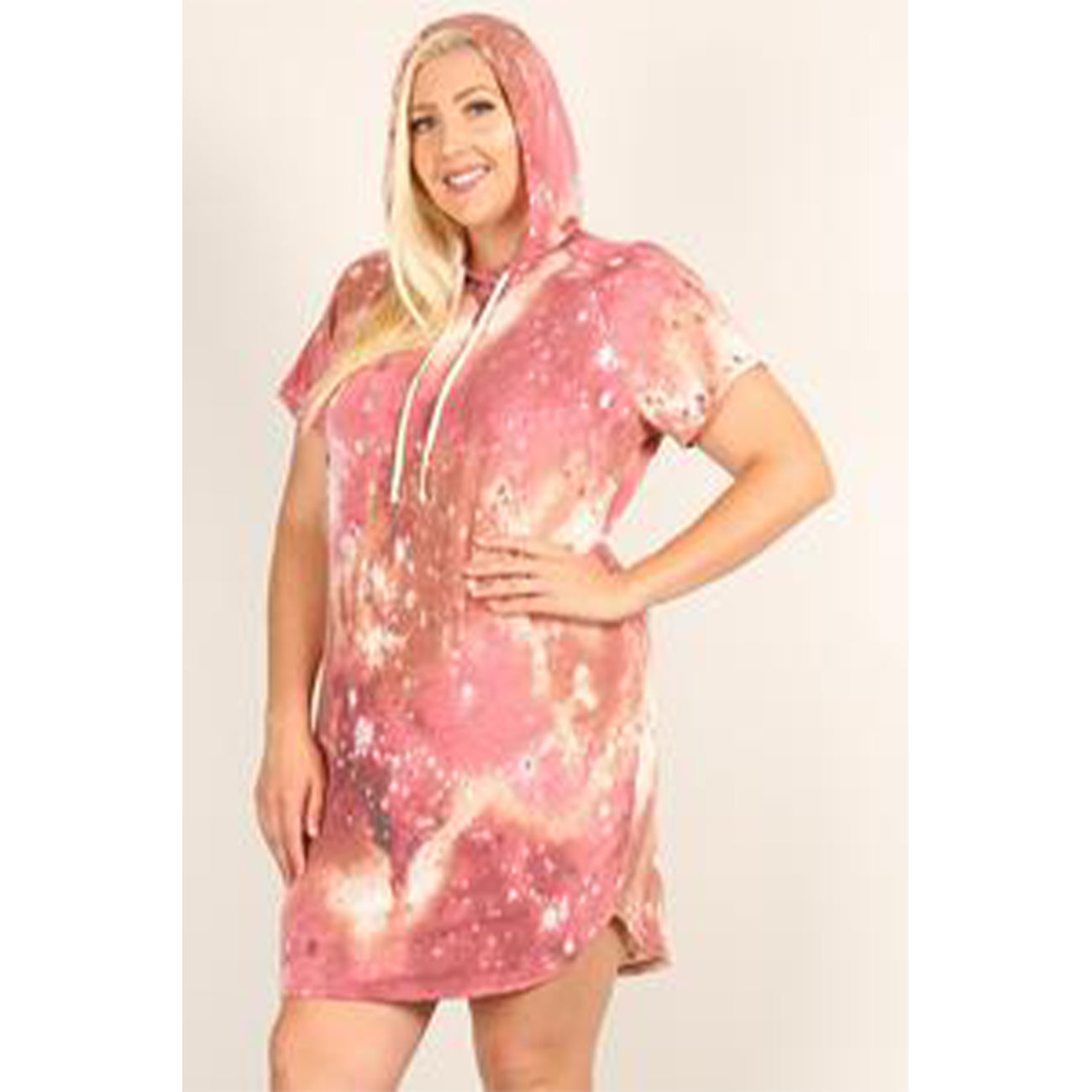 Plus Size Tie-dye Print Relaxed Fit Dress from Trendy Fashion Styles