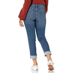 Riders by Lee Indigo Women's Fringe Cuff Boyfriend Jean