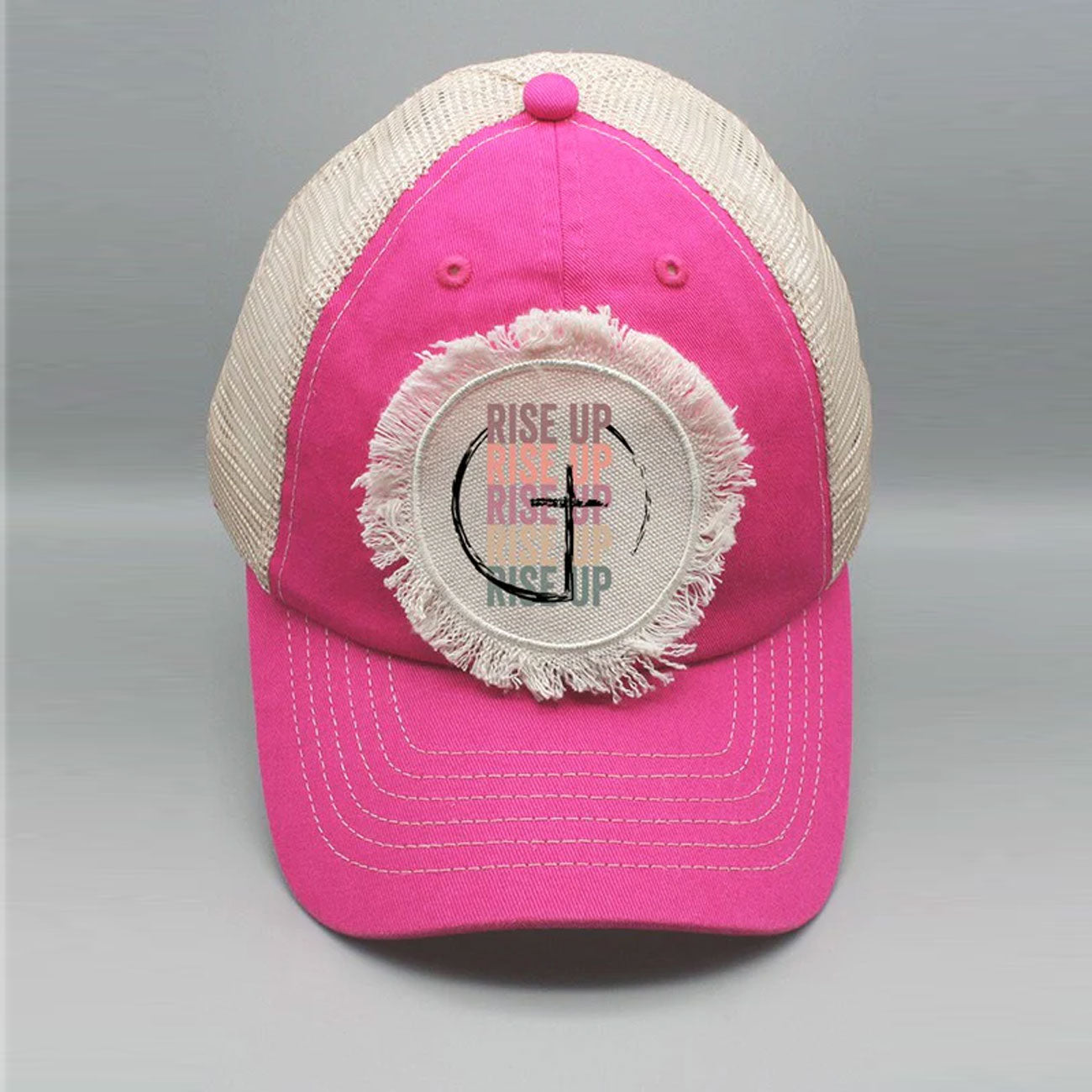 Rise Up Circle Cross Graphic Patch Hat