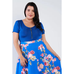 Royal Short Sleeve Plus Size Bodysuit