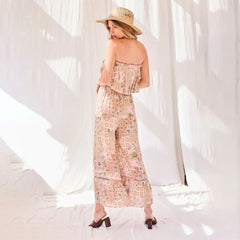 Ruffle Bottom Jumpsuit With Tube Top