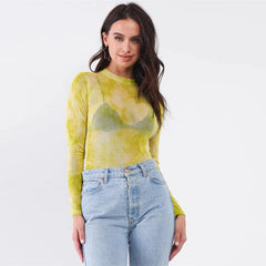 Sexy Long Sleeve Mock Neck Bodysuit - Green