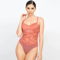 Sheer Lace Floral Padded Bodysuit