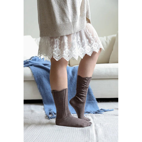 Shell Stitch Crew Socks