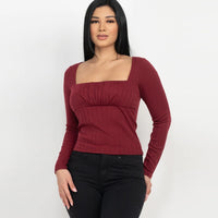 Shirred Square Neck Top from Trendy 