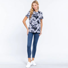 Short Slv Tie-dye Cotton Jersey Top