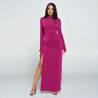Side Tie Long Sleeve Dress