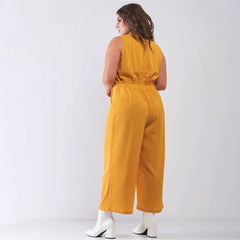 Sleeveless V-neck Self-tie Front Jumpsuit